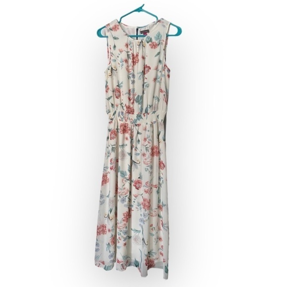 Vince Camuto Dress Women’s Small‎  Flower Print Stretch Waist Sleevless